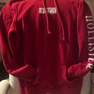 Hollister Men's Bold Red Hoodie